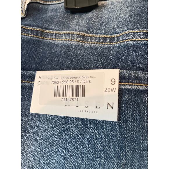 Risen Jeans NWT Dawn High Rise Distressed Size 9 29W Style RDP5146 Dark Wash - Picture 6 of 8